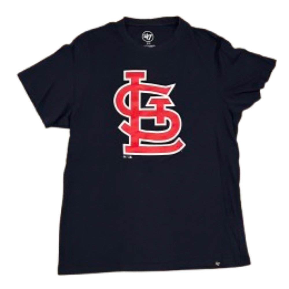 NEW '47 Brand STL Cardinals Navy Blue Logo Short Sleeve Cotton T-shirt